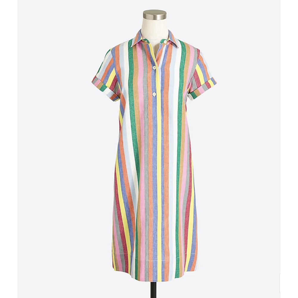 J.Crew Colorful Stripe Shirtdress Size XS